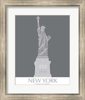 Framed New York Statue of Liberty Monochrome