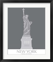 Framed 'New York Statue of Liberty Monochrome' border=