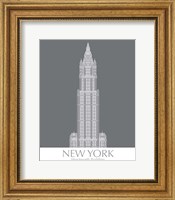 Framed 'New York Woolworth Building Monochrome' border=