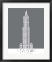 Framed 'New York Woolworth Building Monochrome' border=