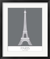 Paris Eiffel Tower Monochrome Framed Print