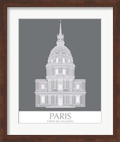 Framed 'Paris Les Invalides Monochrome' border=