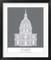 Framed 'Paris Les Invalides Monochrome' border=