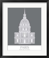 Paris Les Invalides Monochrome Framed Print