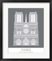 Framed 'Paris Notre Dame Monochrome' border=