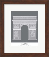 Framed 'Paris Arc De Triomph Monochrome' border=