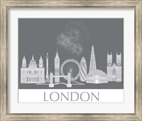 Framed London Skyline Monochrome