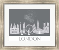 Framed London Skyline Monochrome