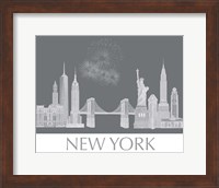 Framed New York Skyline Monochrome