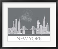 New York Skyline Monochrome Framed Print