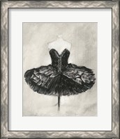 Framed 'Black Ballet Dress I' border=