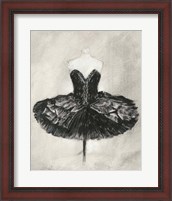 Framed 'Black Ballet Dress I' border=
