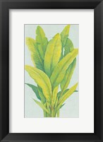 Framed Chartreuse Tropical Foliage I