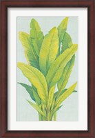 Framed Chartreuse Tropical Foliage I