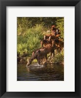 Framed River Horses I