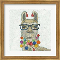 Framed Llama Love with Glasses I