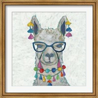 Framed Llama Love with Glasses II