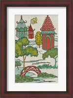 Framed Pagoda Landscape I