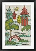 Framed Pagoda Landscape I