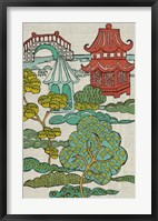 Pagoda Landscape II Framed Print