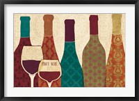 Framed Wine Collage I with Glassware