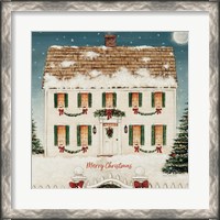 Framed Merry Lil House Sq Merry Christmas