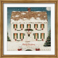 Framed Merry Lil House Sq Merry Christmas