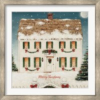 Framed Merry Lil House Sq Merry Christmas