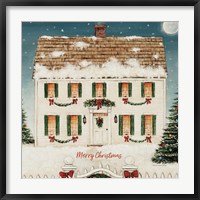 Framed Merry Lil House Sq Merry Christmas