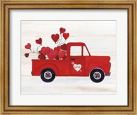 Framed Rustic Valentine Truck