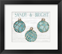 Framed Coastal Holiday Ornament VIII Sandy and Bright