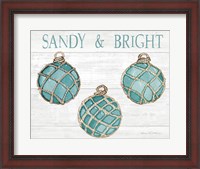 Framed Coastal Holiday Ornament VIII Sandy and Bright
