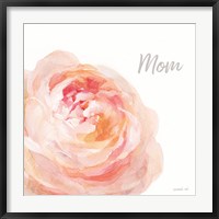 Framed Garden Rose on White Crop II Mom