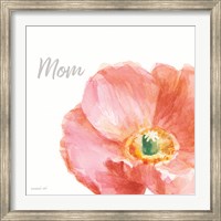Framed Garden Poppy Flipped on White Crop II Mom