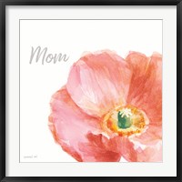 Framed Garden Poppy Flipped on White Crop II Mom