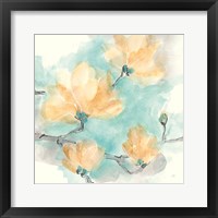 Teal Buds IV Framed Print