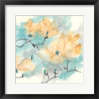 Teal Buds I Framed Print