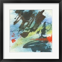 Framed 'Graffiti Blue II' border=