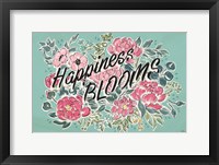 Framed Live in Bloom I Teal