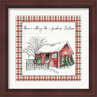 Framed 'Holiday on the Farm IV Plaid' border=