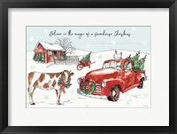 Holiday on the Farm II Believe Framed Print