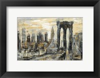 Framed Brooklyn Bridge Gray and Gold