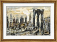 Framed Brooklyn Bridge Gray and Gold