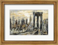 Framed Brooklyn Bridge Gray and Gold