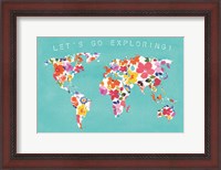 Framed Bright World Teal