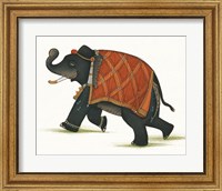Framed 'India Elephant II Light Crop' border=