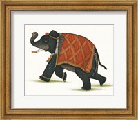 Framed 'India Elephant II Light Crop' border=