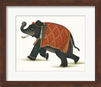 Framed India Elephant II Light Crop
