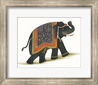 Framed 'India Elephant I Light Crop' border=