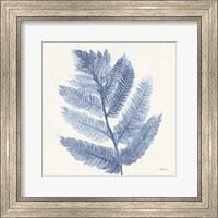 Framed Forest Ferns I Blue